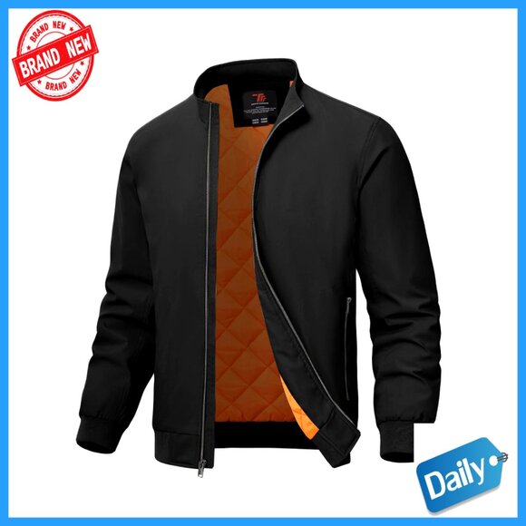 Other - Men's Quilted Bomber Jacket Lightweight Windproof Water Resistant Casual Active